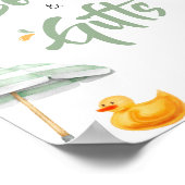 Green Splish Splash Baby shower Boeken en geschenk Poster (Hoek)