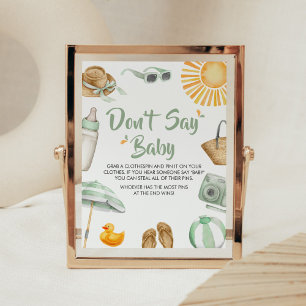 Green Splish Splash Baby shower zeg geen Baby Poster