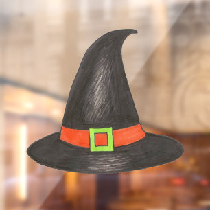 Green Spooky Halloween Witch Costume Party Pet Raamsticker