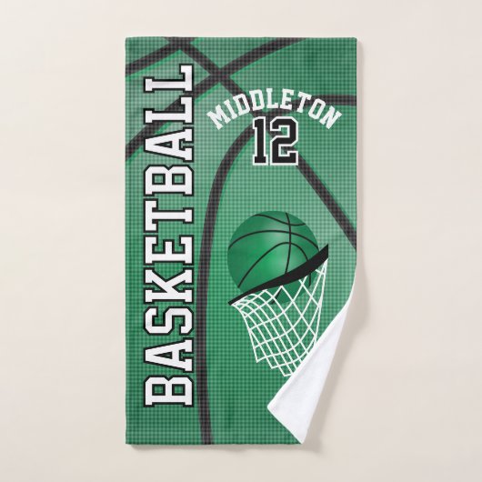 Green Sport 🏀 Basketball | DIY-tekst Handdoek (Handdoek)