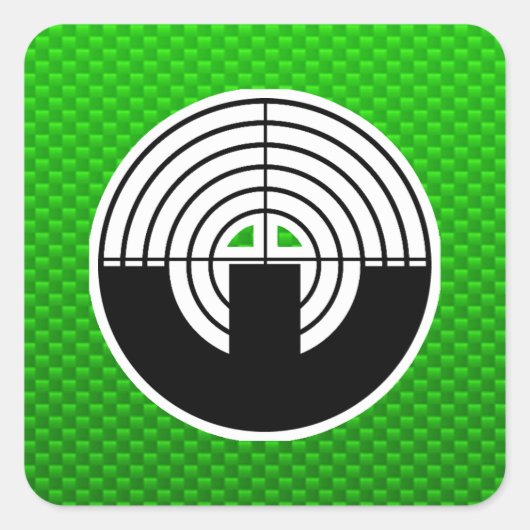 Green Sport Shooting Vierkante Sticker (Voorkant)