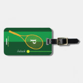 Green Sport Tennis gepersonaliseerd Bagagelabel (Voorkant horizontaal)