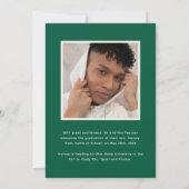 Green Sporty Stripes 2 Photo Graduation Aankondiging (Achterkant)