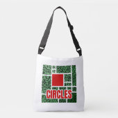 Green Spotted Abstraction with Red Accents Crossbody Tas (Voorkant)