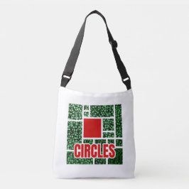 Green Spotted Abstraction with Red Accents Crossbody Tas
