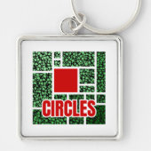 Green Spotted Abstraction with Red Accents Sleutelhanger (Voorkant)