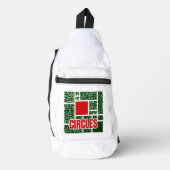 Green Spotted Abstraction with Red Accents Sling Bag (Voorkant)