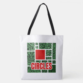 Green Spotted Abstraction with Red Accents Tote Bag