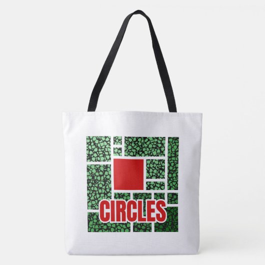 Green Spotted Abstraction with Red Accents Tote Bag (Voorkant)