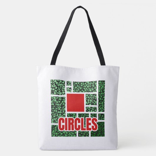 Green Spotted Abstraction with Red Accents Tote Bag (Achterkant)
