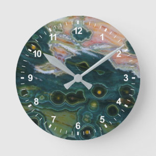 Green Spotted Ocean Jasper Ronde Klok