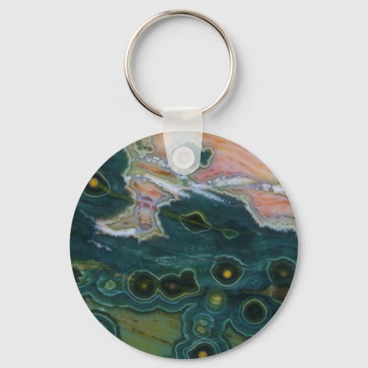Green Spotted Ocean Jasper Sleutelhanger (Voorkant)