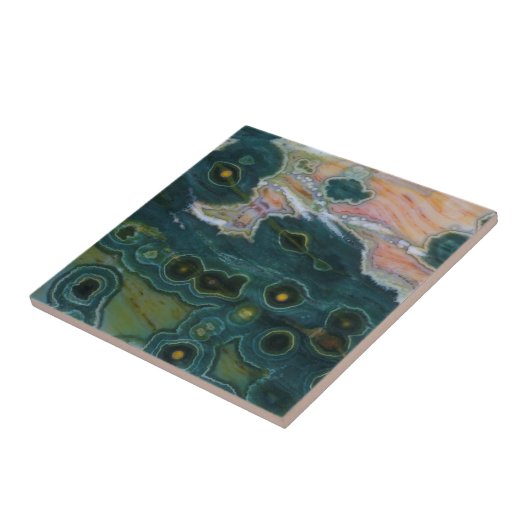 Green Spotted Ocean Jasper Tegeltje (Zijkant)