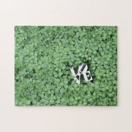 Green Spring Clover LOVE Wedding Photo Art Fun Legpuzzel