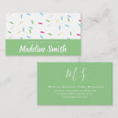 Green Sprinkles Mix Cake Decorator Homemade Visitekaartje (Voorkant / Achterkant)