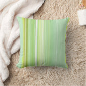 Green Sprout Mint en Lime Green Stripe Kussen (Deken)