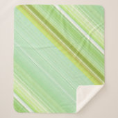Green Sprout Mint en Lime Green Stripe Sherpa Deken (Voorkant)