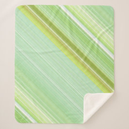 Green Sprout Mint en Lime Green Stripe Sherpa Deken
