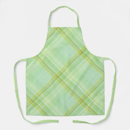 Green Sprout Pastel Green Plaid Schort