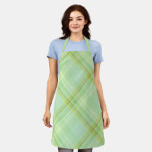 Green Sprout Pastel Green Plaid Schort (Gedragen)