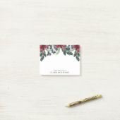 Green Spruce Red Poinsettia kerst Post-it® Notes (Op bureau)