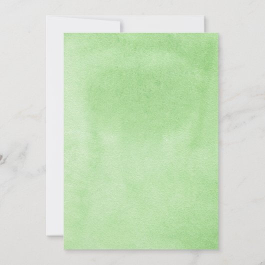Green Square bladeren krans Waterverf bruiloft Kaart (Achterkant)