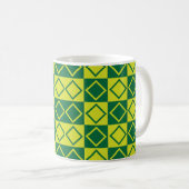 Green Square Diamond Modern Geometric Koffiemok (Voorkant rechts)