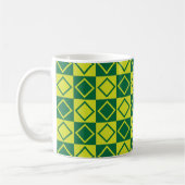 Green Square Diamond Modern Geometric Koffiemok (Links)