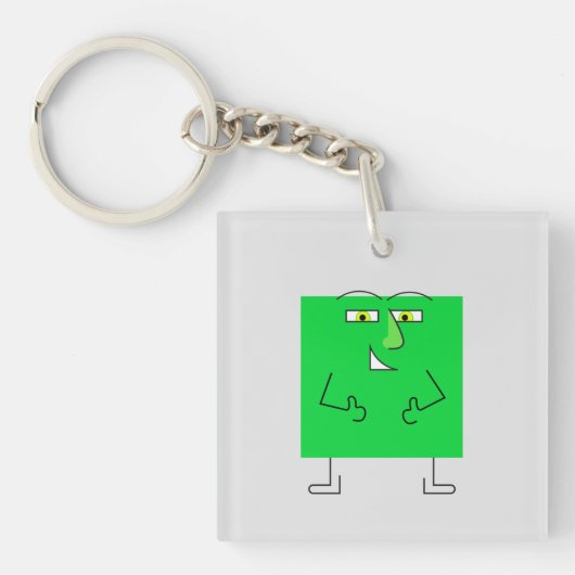 Green Square Guy Sleutelhanger (voorkant)