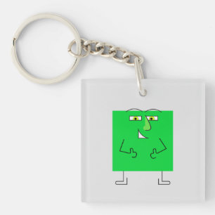 Green Square Guy Sleutelhanger