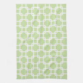 Green Square Link Pattern Ktichen Towels Theedoek (Verticaal)