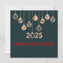 Green Square wish card New Year Christmaball Feestdagenkaart