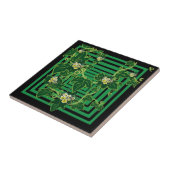 Green Squared Florah Tile Tegeltje (Zijkant)