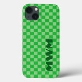 Green Squares Monogram Cell Phone Case (Achterkant)
