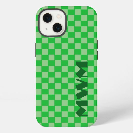 Green Squares Monogram Cell Phone Case iPhone Hoesje (Achterkant)