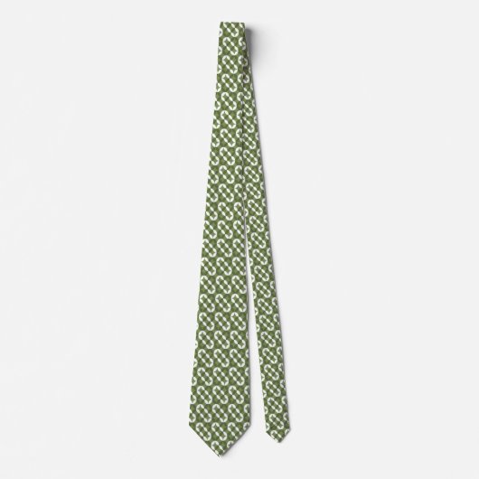 Green Squares Retro 60's 70's Patroon stropdas (Voorkant)