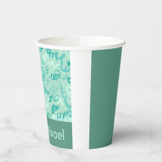Green Squiggles upsherin cup Papieren Bekers (Links)