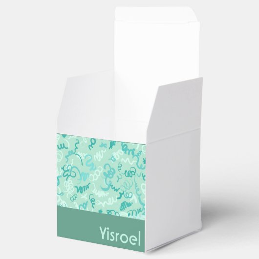 Green Squiggles upsherin gunstbox Bedankdoosjes (Geopend)