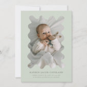 Green Squiggly Lijst Geboorteaankondiging Foto Aankondiging (Voorkant)