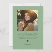 Green Squiggly Wavy Lijst Afstuderen Dank u Aankondiging (Achterkant)