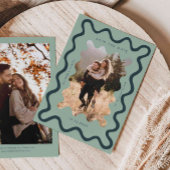 Green Squiggly Wavy Lijst Wedding Save The Date