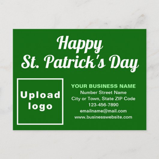 Green St. Patrick Business Holiday Briefkaart (Voorkant)
