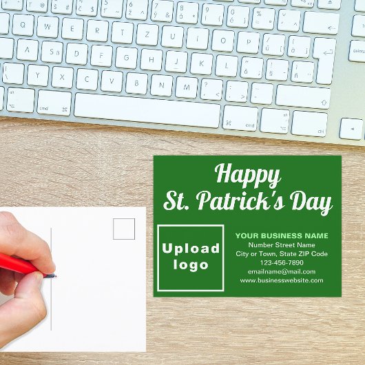 Green St. Patrick Business Holiday Briefkaart