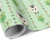 Green St. Patrick’s Day Sheep & Shamrock Balloons Cadeaupapier (Rol Hoek)