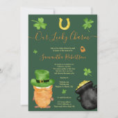 Green St Patrick waterverf baby shower per post Kaart (Voorkant)