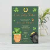 Green St Patrick waterverf baby shower per post Kaart (Staand voorkant)