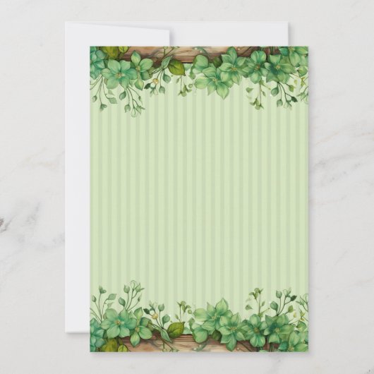 Green St. patricks Dag bruiloft repetitie diner Kaart (Achterkant)