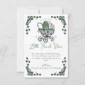 Green St Patricks Day Baby shower bedankkaart (Voorkant)