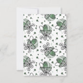 Green St Patricks Day Baby shower bedankkaart (Achterkant)