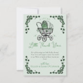 Green St Patricks Day Baby shower bedankkaart (Voorkant)